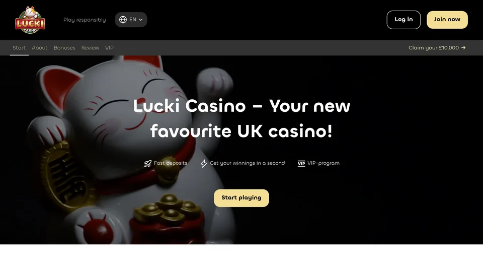 Aperçu du site Lucki Casino