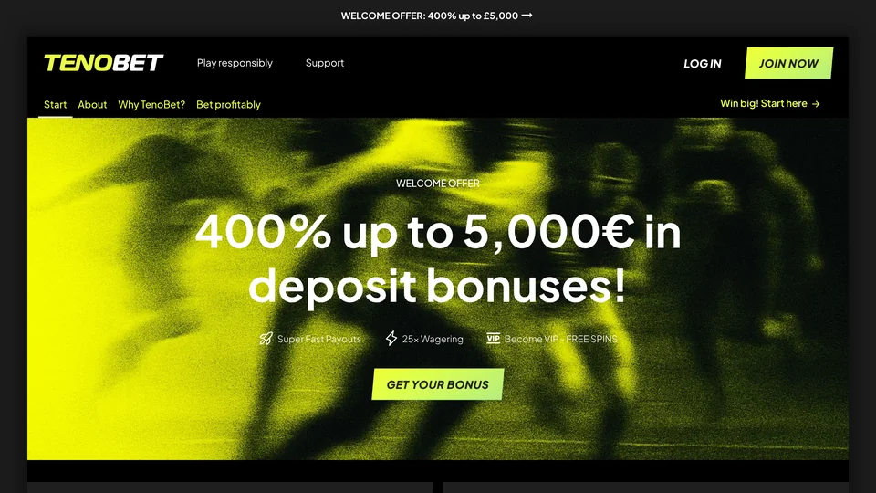 Aperçu du site Tenobet
